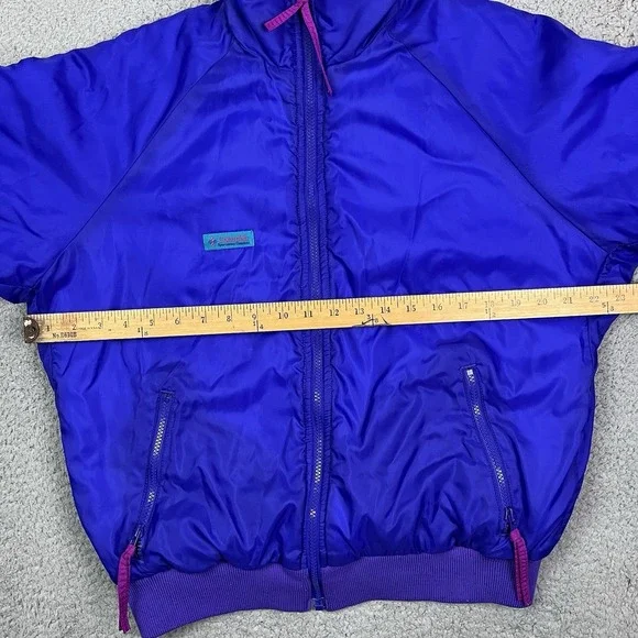 Vintage Columbia‎ Jacket Coat Thinsulate Pink Blue Reversible Women's Large - Picture 11 of 11